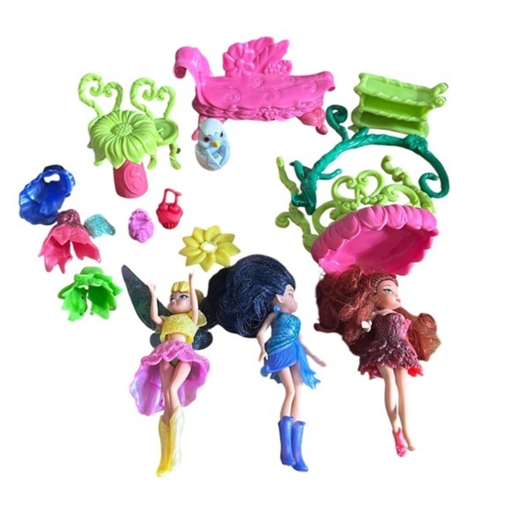 Disney Fairies Doll Lot Tinker Bell Furniture Jakks House Pixie Cottage Spares